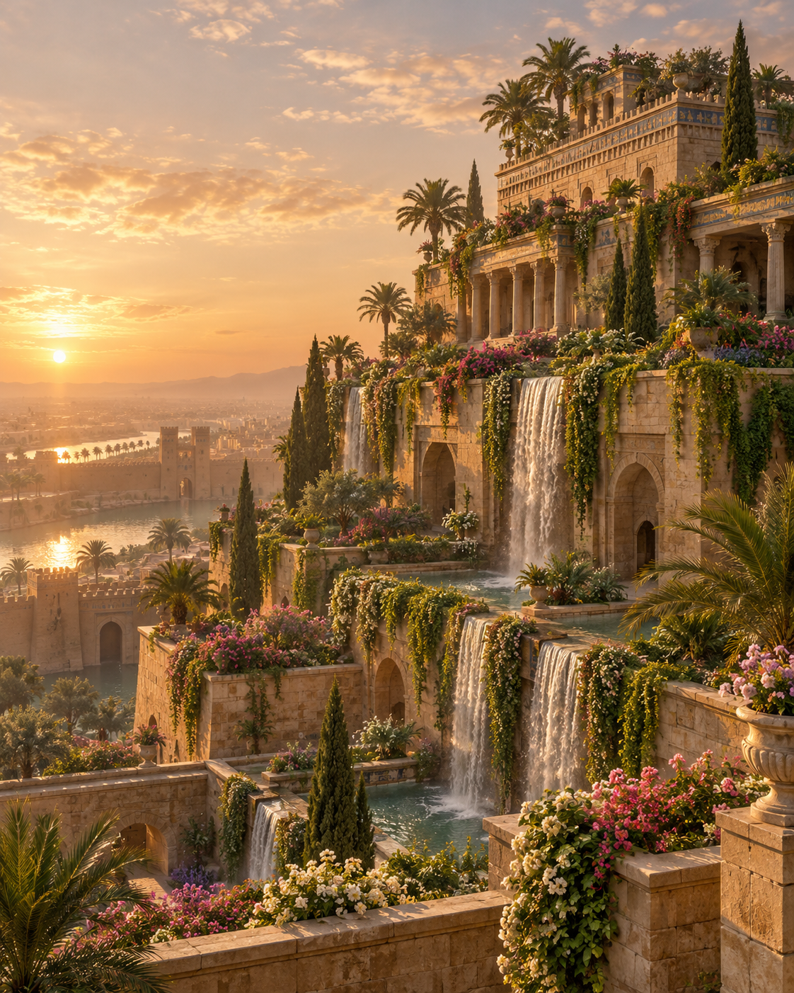 A luxurious visual interpretation inspired by the Hanging Gardens of Babylon